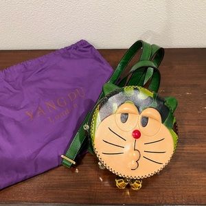 Unique!!! Handmade Doraemon leather backpack